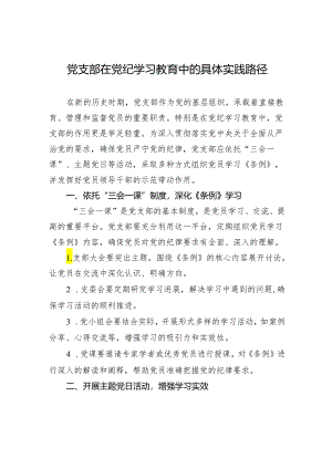 党支部在党纪学习教育中的具体实践路径.docx