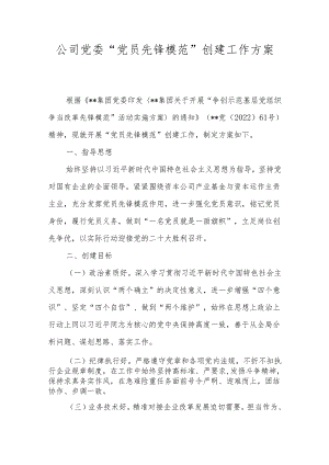 公司党委“党员先锋模范”创建工作方案.docx