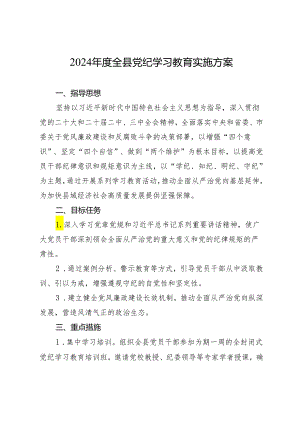 方案计划：2024年度全县知灼内参（党纪）实施方案.docx