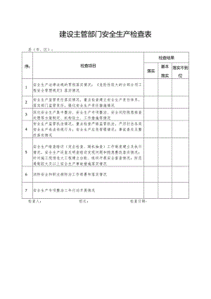 建设施工各级部门安全生产监督检查表汇编.docx