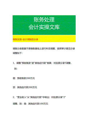 做账实操-会计调账的分录.docx