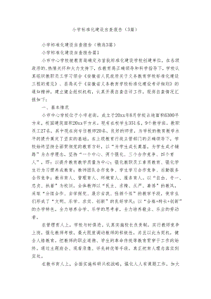 小学标准化建设自查报告（3篇）.docx
