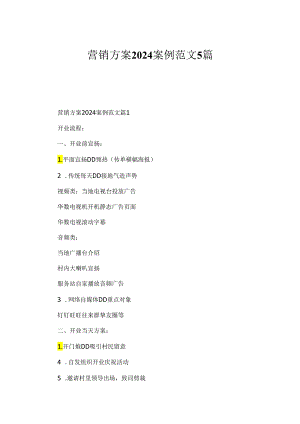 营销方案2024案例范文5篇.docx