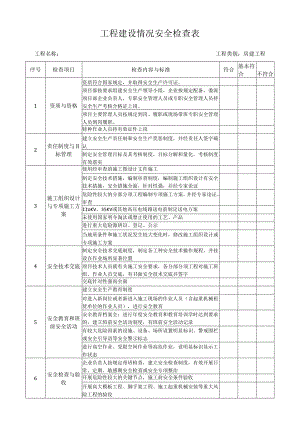 工程建设情况安全检查表.docx