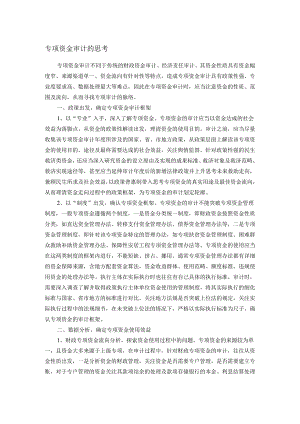 专项资金审计的思考.docx