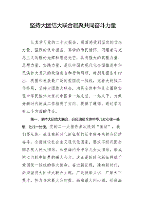 坚持大团结大联合凝聚共同奋斗力量.docx