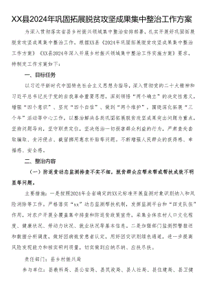 县2024年巩固拓展脱贫攻坚成果集中整治工作方案.docx
