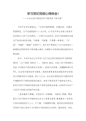 2024年4月-7月“学纪知纪明纪守纪”学习教育研讨发言材料8篇.docx