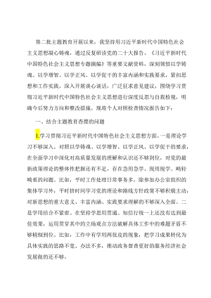 县政府办公室督查专员主题教育专题民主生活会个人对照检查发言提纲.docx