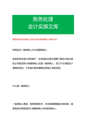 报税实操-新注册的公司会计如何选择纳税人申报方式.docx