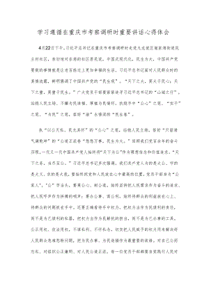 学习遵循在重庆市考察调研时重要讲话心得体会.docx