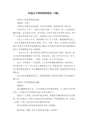 科级以下领导辞职报告（3篇）.docx