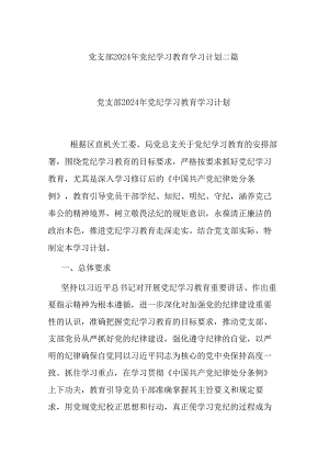 党支部2024年党纪学习教育学习计划二篇.docx