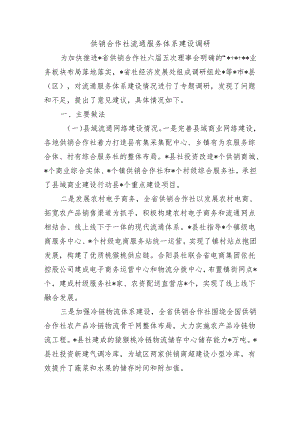供销合作社流通服务体系建设调研.docx