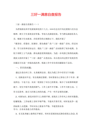 三好一满意自查报告.docx