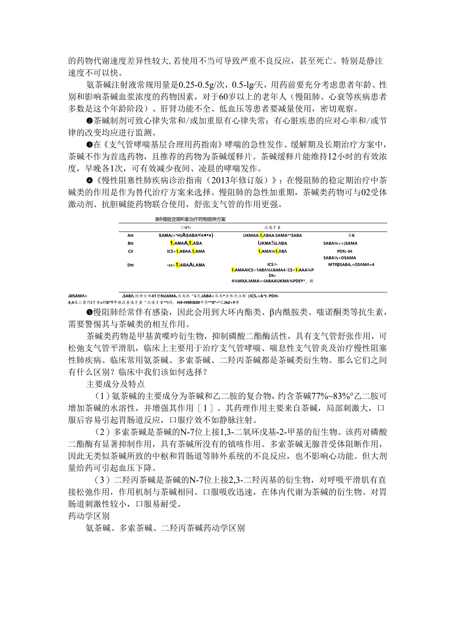 氨茶碱 二羟丙茶碱 多索茶碱用药区别探讨.docx_第3页