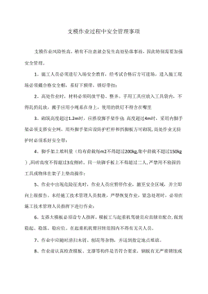 支模作业过程中安全管理事项（2024年）.docx