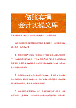 财税实操-新成立的公司怎么零申报税费.docx