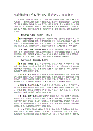 观看警示教育片心得体会：警示于心砥砺前行.docx
