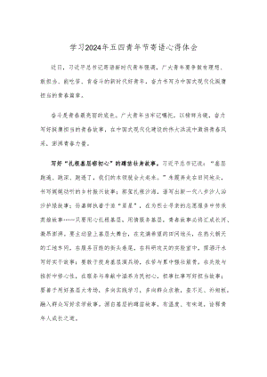 学习2024年五四青年节寄语心得体会.docx