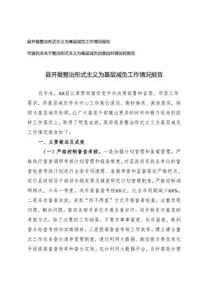 2024年县开展整治形式主义为基层减负工作情况报告.docx