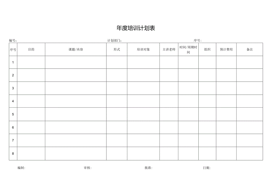 年度培训计划表.docx_第1页