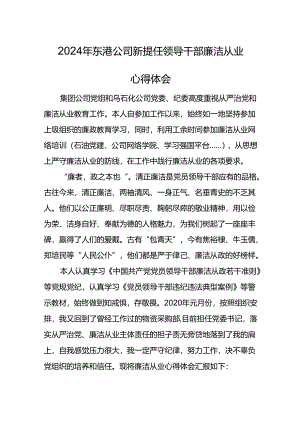 2024年东港公司新提任领导干部廉洁从业心得体会(7).docx