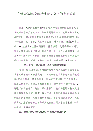 在常规巡回检察反馈意见会上的表态发言.docx