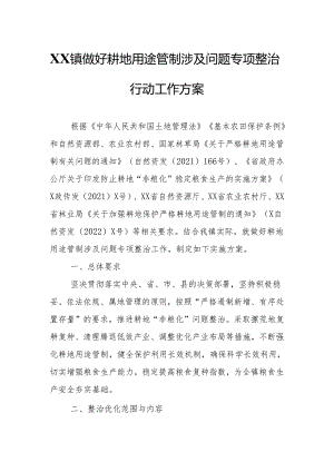 XX镇做好耕地用途管制涉及问题专项整治行动工作方案.docx