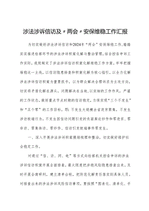 涉法涉诉信访及“两会”安保维稳工作汇报.docx