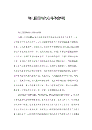 幼儿园国培的心得体会5篇.docx