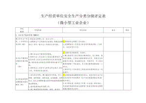 微小型工业企业安全生产分类分级评定表.docx
