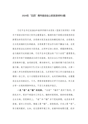 2024在“五四”青年座谈会上的发言材料3篇.docx