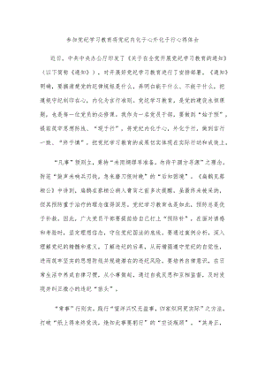 参加党纪学习教育将党纪内化于心外化于行心得体会.docx