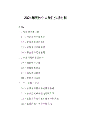 2024年党校个人党性分析材料.docx