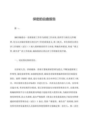 保密的自查报告.docx