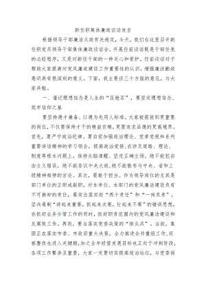新任职集体廉政谈话发言.docx