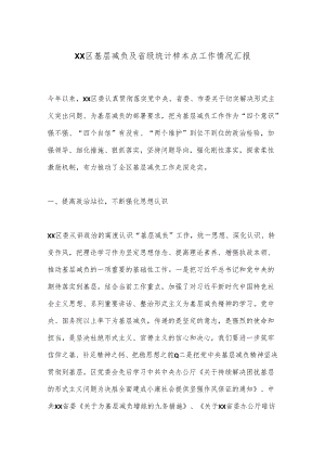XX区基层减负及省级统计样本点工作情况汇报.docx