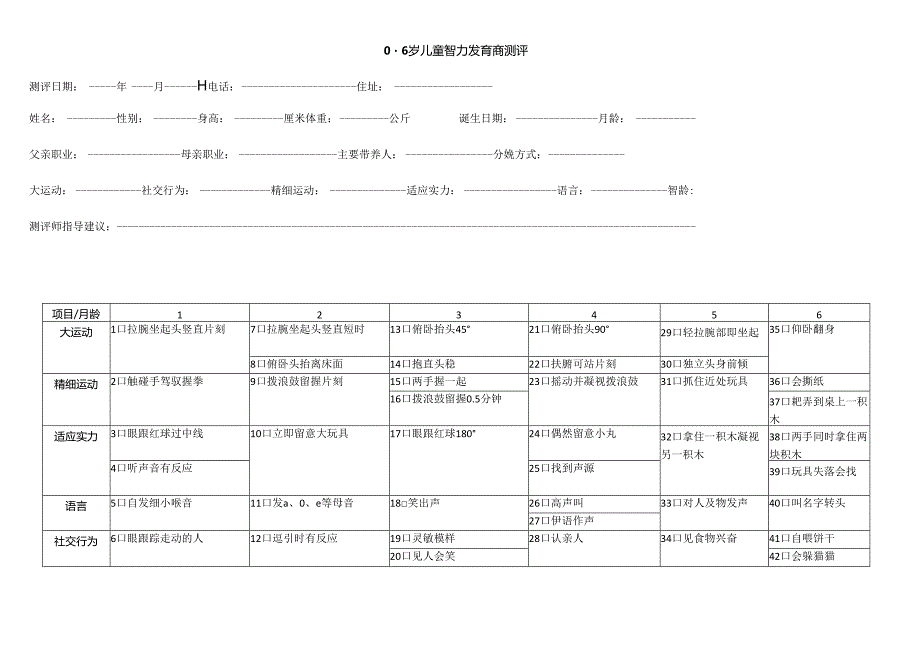 0-6岁儿童智力发育商测评.docx_第1页