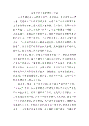 加强中层干部管理研讨发言.docx
