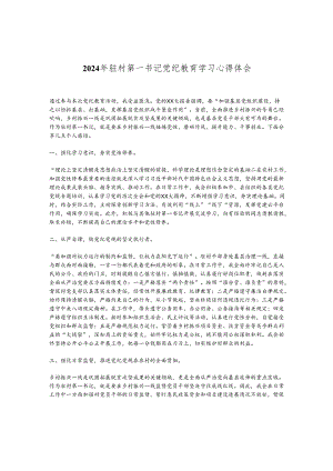 2024年驻村第一书记党纪教育学习心得体会.docx