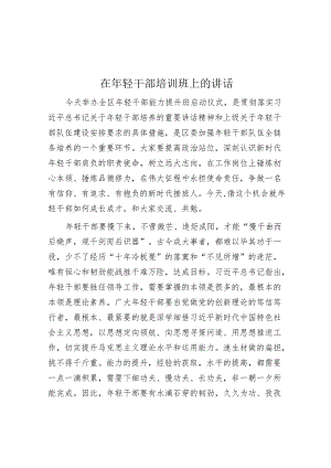 在年轻干部培训班上的讲话.docx