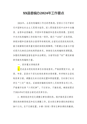 XX县委编办2024年工作要点.docx
