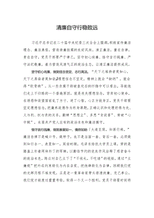 清廉自守+行稳致远.docx