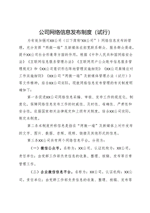 公司网络信息发布制度（试行）.docx