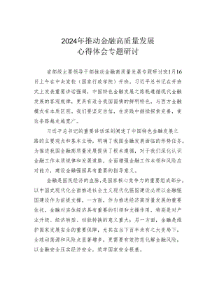 2024年推动金融高质量发展心得体会专题研讨.docx