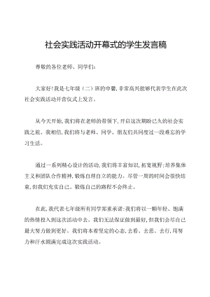 社会实践活动开幕式的学生发言稿.docx