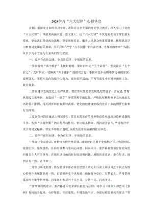 2024学习“六大纪律”心得体会二.docx