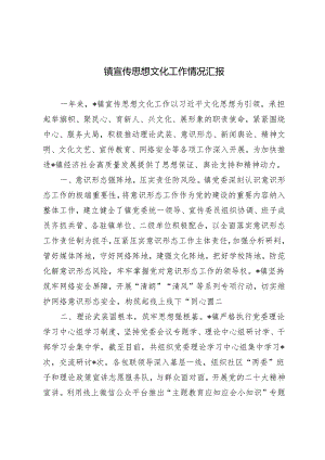 2024年镇宣传思想文化工作情况汇报.docx