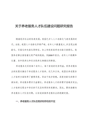 关于养老服务人才队伍建设问题研究报告.docx